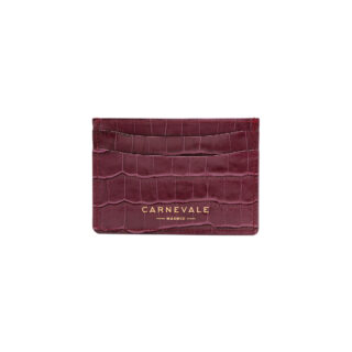 Burgundy bougainvillea maroon crocodile skin card holder